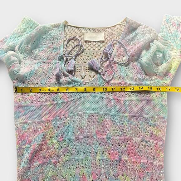 Zadig & Voltaire Delvy Rainbow Colorful Open Knit Sweater Size XS - Picture 8 of 8